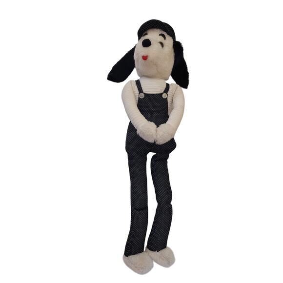 Vintage Knee Hugger Dog Plush 25" Stuffed Beagle Toy Overalls Jerry Elsner Style - Picture 4 of 11